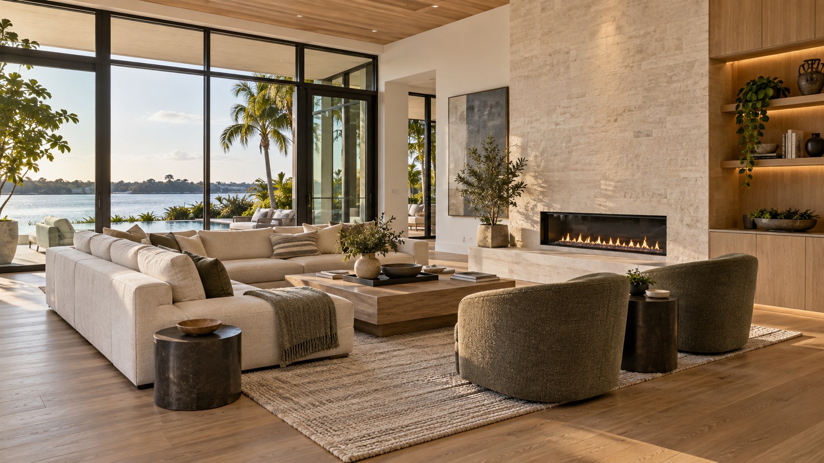 Well-presented great room in a Tampa home